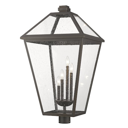 Z-Lite Talbot 4 Light Outdoor Post Mount Fixture, Oil Rubbed Bronze And Seedy 579PHXLXR-ORB